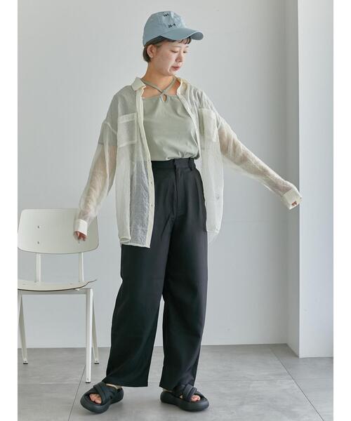 ehka sopo（エヘカソポ）の「カーブスラックス（スラックス・レディース・ブラック/グレー/ベージュ・F）」の12枚目の写真