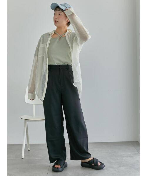 ehka sopo（エヘカソポ）の「カーブスラックス（スラックス・レディース・ブラック/グレー/ベージュ・F）」の13枚目の写真