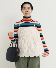 Dot＆Stripes CHILD　WOMAN（ドットアンドストライプス　チャイルドウーマン）の「サテンキルトカットワーク キャミブラウス（シャツ/ブラウス）」