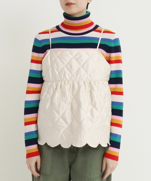 Dot&Stripes CHILD WOMAN(ドットアンドストライプス チャイルドウーマン)の「サテンキルトカットワーク キャミブラウス(シャツ/ブラウス・レディース・アイボリー/カーキ・FREE)」の20枚目の写真