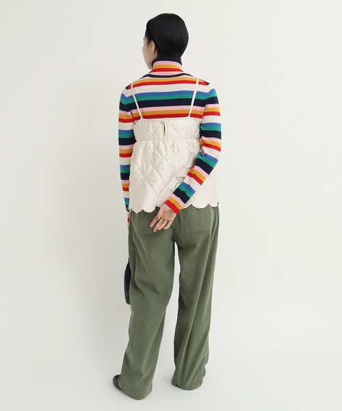 Dot&Stripes CHILD WOMAN(ドットアンドストライプス チャイルドウーマン)の「サテンキルトカットワーク キャミブラウス(シャツ/ブラウス・レディース・アイボリー/カーキ・FREE)」の8枚目の写真