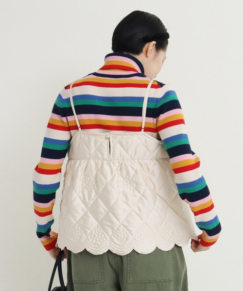 Dot&Stripes CHILD WOMAN(ドットアンドストライプス チャイルドウーマン)の「サテンキルトカットワーク キャミブラウス(シャツ/ブラウス・レディース・アイボリー/カーキ・FREE)」の5枚目の写真