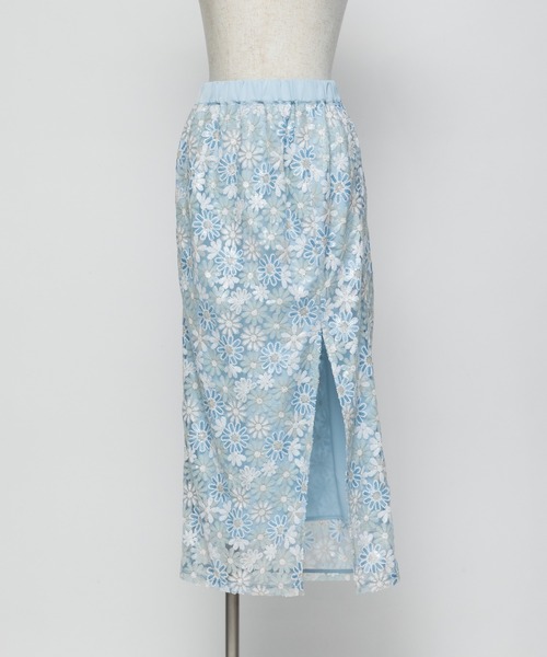 WCJ（ダブルシージェイ）の「レーススカート（スカート・レディース・ブルー/アイボリー・FREE）」の3枚目の写真