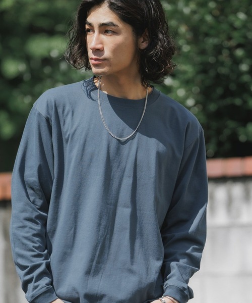 CROSS & STITCH(クロスステッチ)の「CROSS&STITCH/クロスアンドステッチ オープンエンド マックスウェイトロングスリーブTシャツ 長袖 ユニセックス(リブ有り) ロンT カットソー 2026年 夏 夏服(Tシャツ/カットソー・メンズ・ダークブルー/ダークグリーン/ホワイト/アッシュ/ライトベージュ/ブラック/スミクロ・L/M/S/XL)」の7枚目の写真