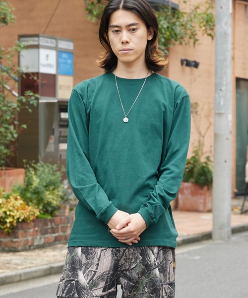 CROSS & STITCH(クロスステッチ)の「CROSS&STITCH/クロスアンドステッチ オープンエンド マックスウェイトロングスリーブTシャツ 長袖 ユニセックス(リブ有り) ロンT カットソー 2026年 夏 夏服(Tシャツ/カットソー・メンズ・ダークブルー/ダークグリーン/ホワイト/アッシュ/ライトベージュ/ブラック/スミクロ・L/M/S/XL)」の13枚目の写真