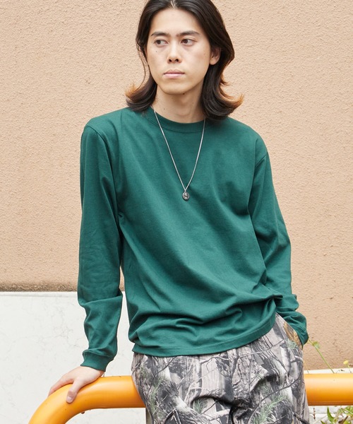 CROSS & STITCH(クロスステッチ)の「CROSS&STITCH/クロスアンドステッチ オープンエンド マックスウェイトロングスリーブTシャツ 長袖 ユニセックス(リブ有り) ロンT カットソー 2026年 夏 夏服(Tシャツ/カットソー・メンズ・ダークブルー/ダークグリーン/ホワイト/アッシュ/ライトベージュ/ブラック/スミクロ・L/M/S/XL)」の16枚目の写真