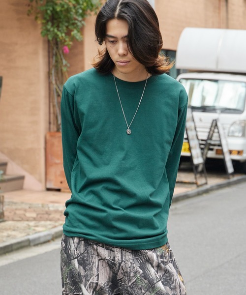 CROSS & STITCH(クロスステッチ)の「CROSS&STITCH/クロスアンドステッチ オープンエンド マックスウェイトロングスリーブTシャツ 長袖 ユニセックス(リブ有り) ロンT カットソー 2026年 夏 夏服(Tシャツ/カットソー・メンズ・ダークブルー/ダークグリーン/ホワイト/アッシュ/ライトベージュ/ブラック/スミクロ・L/M/S/XL)」の14枚目の写真