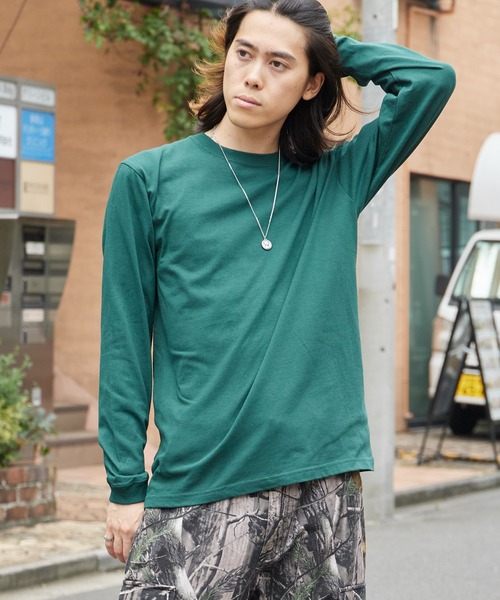 CROSS & STITCH(クロスステッチ)の「CROSS&STITCH/クロスアンドステッチ オープンエンド マックスウェイトロングスリーブTシャツ 長袖 ユニセックス(リブ有り) ロンT カットソー 2026年 夏 夏服(Tシャツ/カットソー・メンズ・ダークブルー/ダークグリーン/ホワイト/アッシュ/ライトベージュ/ブラック/スミクロ・L/M/S/XL)」の15枚目の写真