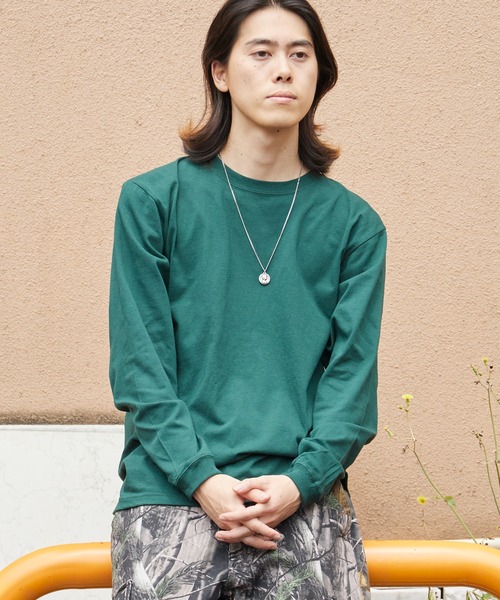 CROSS & STITCH(クロスステッチ)の「CROSS&STITCH/クロスアンドステッチ オープンエンド マックスウェイトロングスリーブTシャツ 長袖 ユニセックス(リブ有り) ロンT カットソー 2026年 夏 夏服(Tシャツ/カットソー・メンズ・ダークブルー/ダークグリーン/ホワイト/アッシュ/ライトベージュ/ブラック/スミクロ・L/M/S/XL)」の17枚目の写真