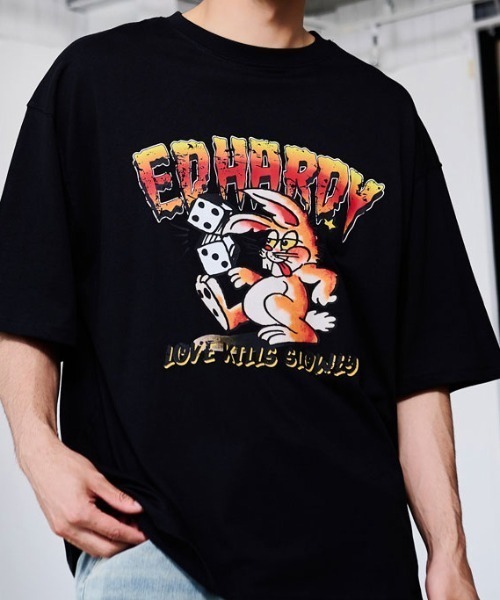 Ed Hardy(エドハーディー)の「『ED HARDY/エドハーディー』クルーネック ラビット半袖Tシャツ(Tシャツ/カットソー・メンズ・ブラック/ホワイト・L/M)」の18枚目の写真