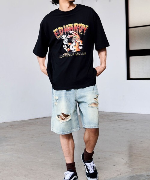 Ed Hardy(エドハーディー)の「『ED HARDY/エドハーディー』クルーネック ラビット半袖Tシャツ(Tシャツ/カットソー・メンズ・ブラック/ホワイト・L/M)」の19枚目の写真