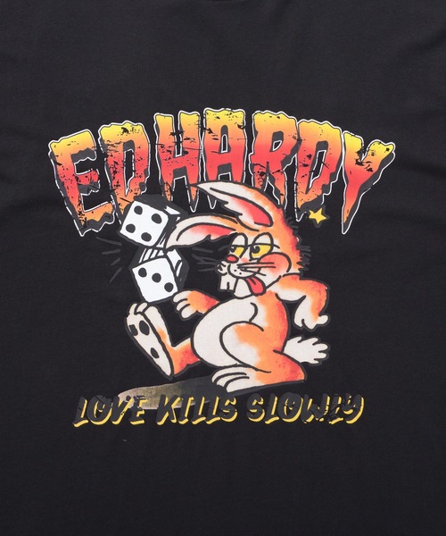 Ed Hardy(エドハーディー)の「『ED HARDY/エドハーディー』クルーネック ラビット半袖Tシャツ(Tシャツ/カットソー・メンズ・ブラック/ホワイト・L/M)」の5枚目の写真