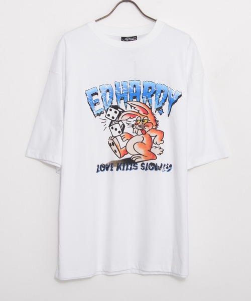 Ed Hardy(エドハーディー)の「『ED HARDY/エドハーディー』クルーネック ラビット半袖Tシャツ(Tシャツ/カットソー・メンズ・ブラック/ホワイト・L/M)」の15枚目の写真