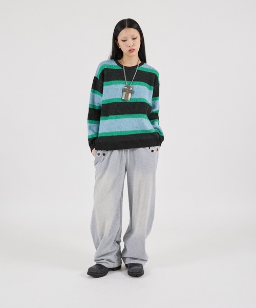 FTW（エフティダブリュー）の「EYELET LOOSE SWEAT PANTS（スウェットパンツ・レディース・グレー/ライトブルー/チャコール/グリーン/ブラック・MEDIUM/SMALL/LARGE）」の15枚目の写真