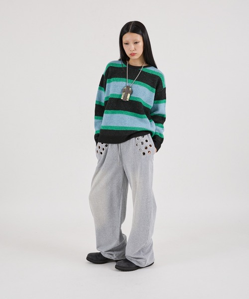FTW（エフティダブリュー）の「EYELET LOOSE SWEAT PANTS（スウェットパンツ・レディース・グレー/ライトブルー/チャコール/グリーン/ブラック・MEDIUM/SMALL/LARGE）」の17枚目の写真