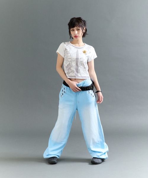 FTW（エフティダブリュー）の「EYELET LOOSE SWEAT PANTS（スウェットパンツ・レディース・グレー/ライトブルー/チャコール/グリーン/ブラック・MEDIUM/SMALL/LARGE）」の19枚目の写真
