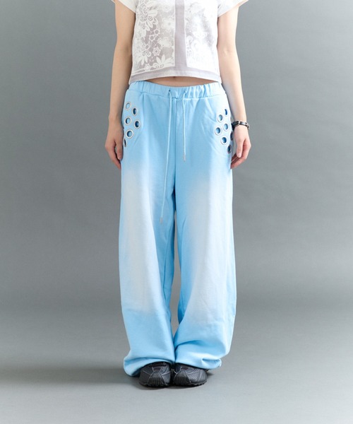 FTW（エフティダブリュー）の「EYELET LOOSE SWEAT PANTS（スウェットパンツ・レディース・グレー/ライトブルー/チャコール/グリーン/ブラック・MEDIUM/SMALL/LARGE）」の22枚目の写真