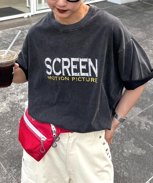 CIAOPANIC TYPY（チャオパニックティピー）の「【ユニセックス】フロストモーションロゴプリント半袖Tee（Tシャツ/カットソー・メンズ・オフホワイト/チャコールグレー/ブラック/ネイビー・LARGE/MEDIUM）」の3枚目の写真