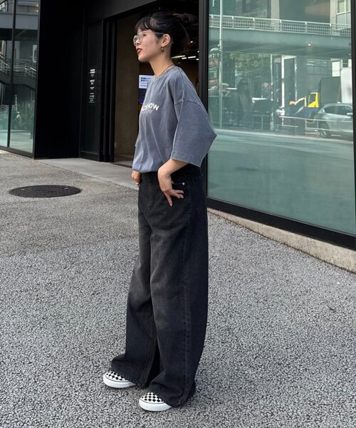 CIAOPANIC TYPY（チャオパニックティピー）の「【ユニセックス】フロストモーションロゴプリント半袖Tee（Tシャツ/カットソー・メンズ・オフホワイト/チャコールグレー/ブラック/ネイビー・LARGE/MEDIUM）」の9枚目の写真