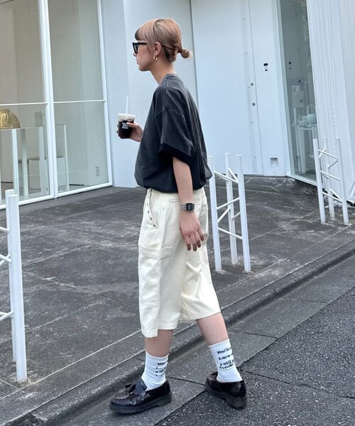 CIAOPANIC TYPY（チャオパニックティピー）の「【ユニセックス】フロストモーションロゴプリント半袖Tee（Tシャツ/カットソー・メンズ・オフホワイト/チャコールグレー/ブラック/ネイビー・LARGE/MEDIUM）」の12枚目の写真