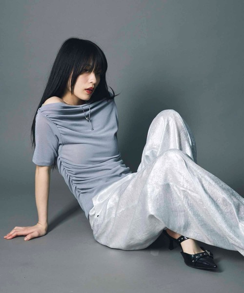 led.tokyo（レッドトウキョウ）の「【led.tokyo】SHINY JOGGER PANTS/シャイニージョガーパンツ（その他パンツ・レディース・ブラック/グレー/ホワイト・2/1）」の6枚目の写真