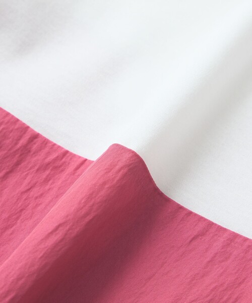 CAST:(キャストコロン)の「【1枚で着映える】異素材コンビカットソー(Tシャツ/カットソー・レディース・グリーン系その他7/ブラック/ピンク系その他2・M)」の8枚目の写真