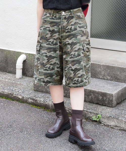 tiptop（ティップトップ）の「カーゴデニムハーフパンツ（カーゴパンツ・レディース・ダークブルー/ブラック/カーキ・FREE）」の16枚目の写真