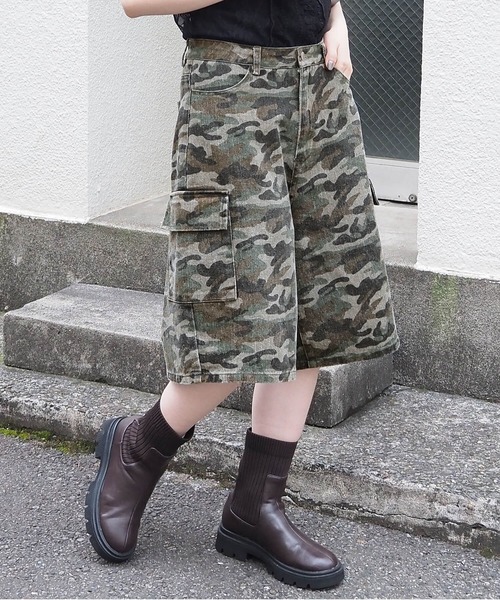 tiptop（ティップトップ）の「カーゴデニムハーフパンツ（カーゴパンツ・レディース・ダークブルー/ブラック/カーキ・FREE）」の22枚目の写真