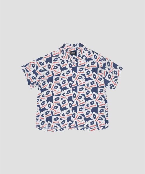 LOTTO（ロット）の「LOTTO　LOGO PATTERNED O/C SHIRTS（シャツ/ブラウス・メンズ・ネイビー/レッド・MEDIUM/LARGE/X-LARGE）」の3枚目の写真