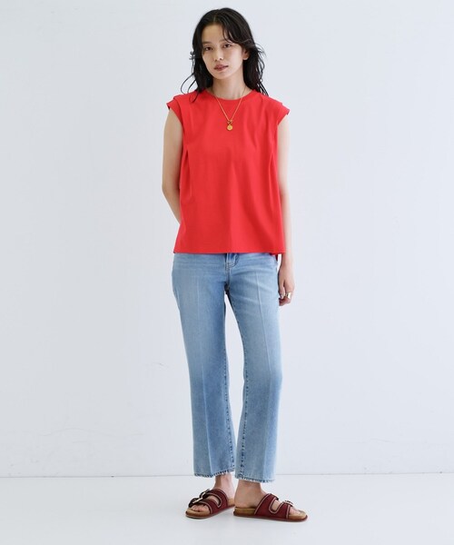 GALLEST（ギャレスト）の「フィッシュテールカットソー（Tシャツ/カットソー・レディース・ブラック/レッド系1/ホワイト・38）」の4枚目の写真