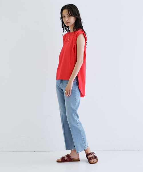 GALLEST（ギャレスト）の「フィッシュテールカットソー（Tシャツ/カットソー・レディース・ブラック/レッド系1/ホワイト・38）」の5枚目の写真