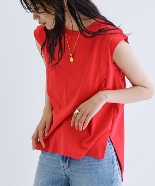 GALLEST（ギャレスト）の「フィッシュテールカットソー（Tシャツ/カットソー・レディース・ブラック/レッド系1/ホワイト・38）」の6枚目の写真