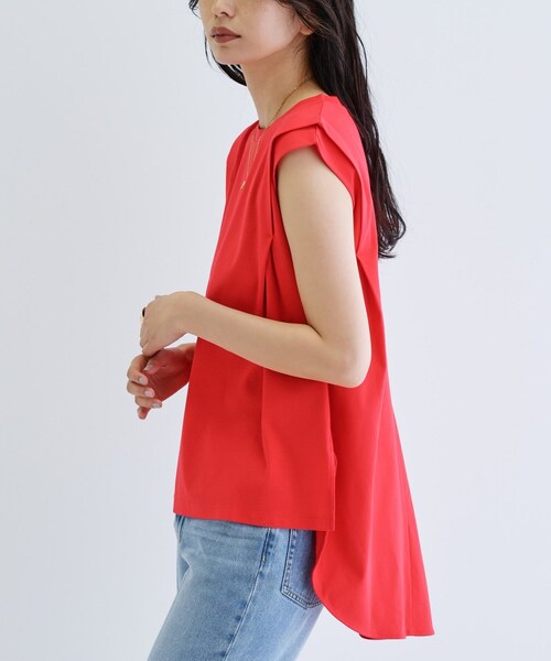 GALLEST（ギャレスト）の「フィッシュテールカットソー（Tシャツ/カットソー・レディース・ブラック/レッド系1/ホワイト・38）」の8枚目の写真