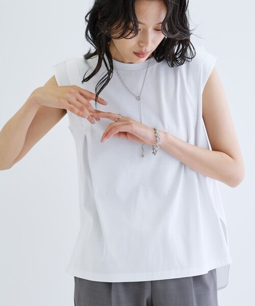 GALLEST（ギャレスト）の「フィッシュテールカットソー（Tシャツ/カットソー・レディース・ブラック/レッド系1/ホワイト・38）」の21枚目の写真