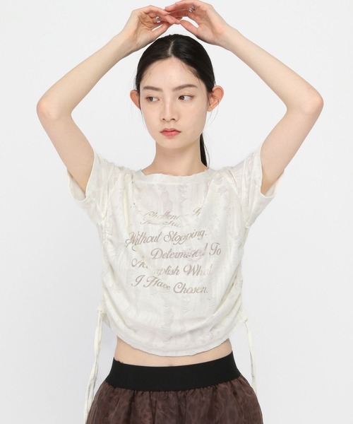 3.3 Field Trip (3.3フィールドトリップ)の「3.3 Field Trip/グランジダメージT(Tシャツ/カットソー・レディース・アイボリー/ライトグレー/ダークグレー・FREE)」の6枚目の写真
