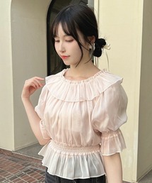 F i.n.t | シアーオフショルフリルプルオーバーブラウス　夏服(シャツ/ブラウス)