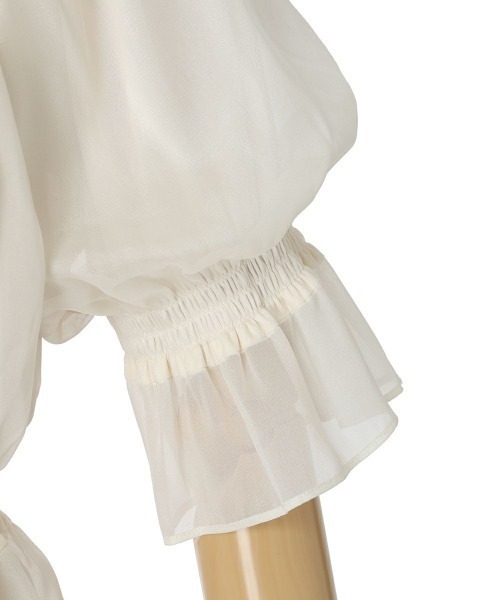 F i.n.t（フィント）の「シアーオフショルフリルプルオーバーブラウス　夏服（シャツ/ブラウス・レディース・ブルーグレー/ライトピンク/アイボリー/ミント・FREE）」の14枚目の写真