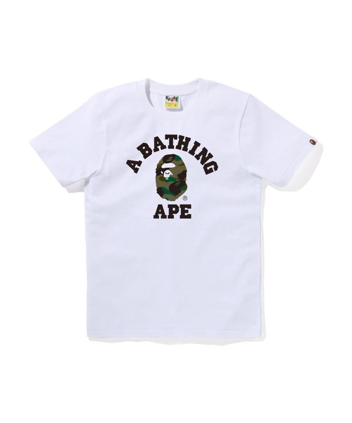 A BATHING APE(アベイシングエイプ)の「1ST CAMO COLLEGE TEE(Tシャツ/カットソー・レディース・ブラック×グリーン/ホワイト系その他7/ホワイト×グリーン/ホワイト×イエロー/ブラック×イエロー/ブラック系その他7・MEDIUM/X-SMALL/XX-SMALL/SMALL)」の3枚目の写真