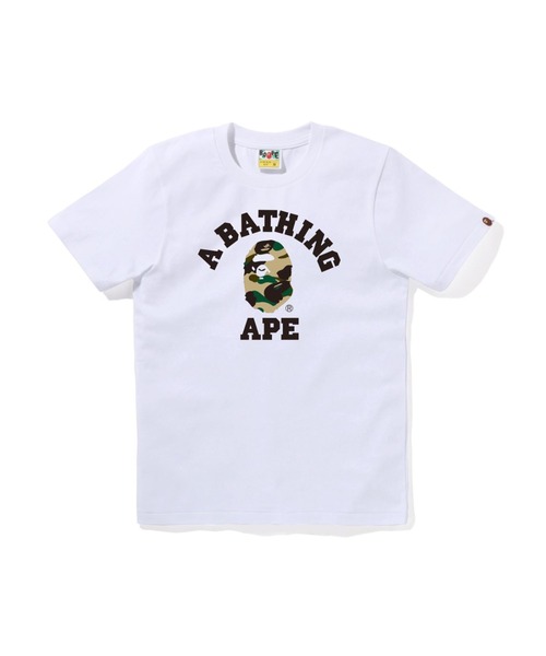 A BATHING APE(アベイシングエイプ)の「1ST CAMO COLLEGE TEE(Tシャツ/カットソー・レディース・ブラック×グリーン/ホワイト系その他7/ホワイト×グリーン/ホワイト×イエロー/ブラック×イエロー/ブラック系その他7・MEDIUM/X-SMALL/XX-SMALL/SMALL)」の4枚目の写真