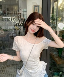 ROOPTOKYO(���[�v�g�E�L���E)��Asymmetrical All-Lace Top / �A�V�����g���[ �����[�X�g�b�v�X(T�V���c/�J�b�g�\�[)