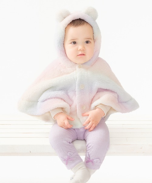 kids zoo(キッズズー)の「動物ボアケープ(ポンチョ・キッズ・オフホワイト/ピンク/その他1・S)」の15枚目の写真