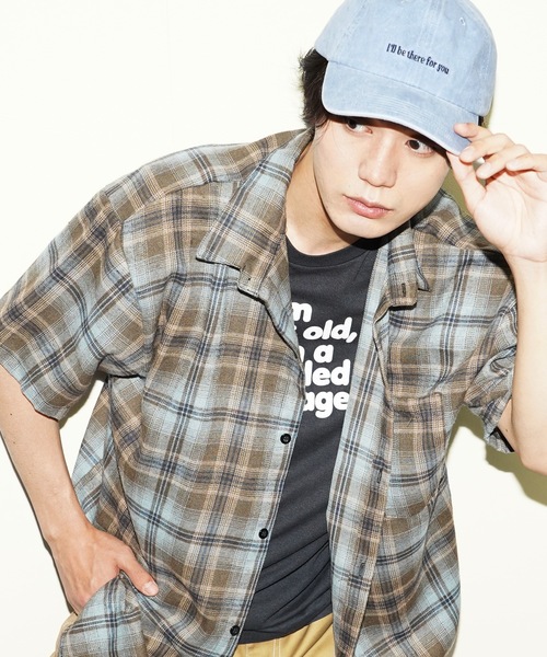 Beno（ビーノ）の「半袖チェックシャツ（Tシャツ/カットソー・メンズ・ネイビー/イエロー/ブルー/ブラック・MEDIUM/LARGE）」の10枚目の写真