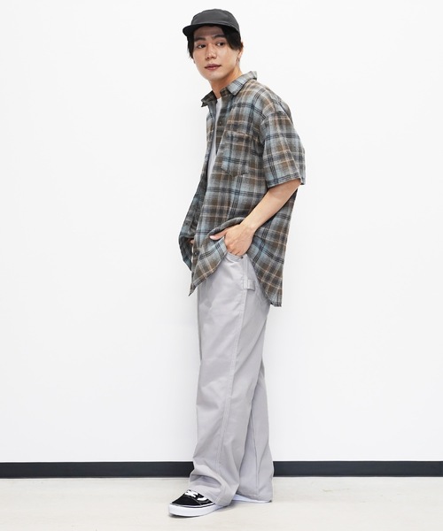 Beno（ビーノ）の「半袖チェックシャツ（Tシャツ/カットソー・メンズ・ネイビー/イエロー/ブルー/ブラック・MEDIUM/LARGE）」の12枚目の写真