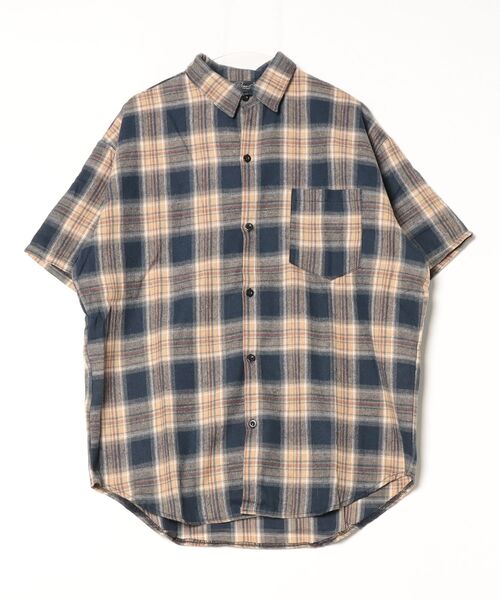 Beno(ビーノ)の「半袖チェックシャツ(Tシャツ/カットソー・メンズ・ネイビー/イエロー/ブルー/ブラック・MEDIUM/LARGE)」の19枚目の写真