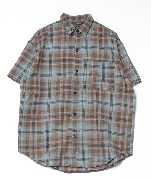 Beno(ビーノ)の「半袖チェックシャツ(Tシャツ/カットソー・メンズ・ネイビー/イエロー/ブルー/ブラック・MEDIUM/LARGE)」の18枚目の写真