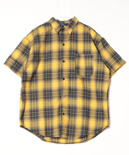 Beno(ビーノ)の「半袖チェックシャツ(Tシャツ/カットソー・メンズ・ネイビー/イエロー/ブルー/ブラック・MEDIUM/LARGE)」の17枚目の写真