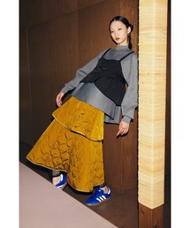 OMMO 新品　キルティングティアードスカート AMBIDEX Store 〇80ボイル ピンタック ティアードスカート(F