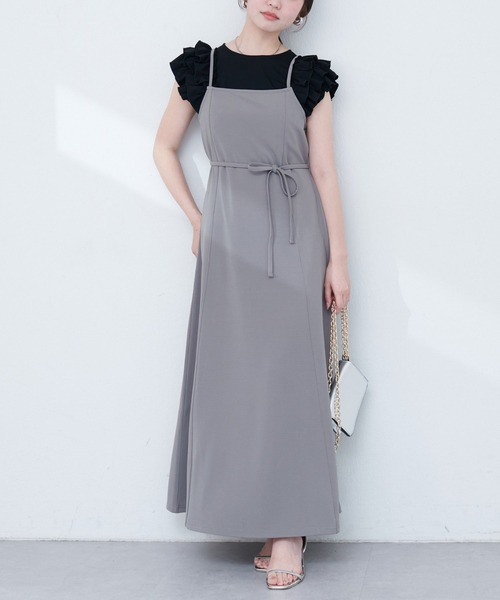 natural couture(ナチュラルクチュール)の「【ako】楽ちんキャミワンピース(ワンピース・レディース・ブラック/グレー/ブラウン/ボルドー・FREE)」の2枚目の写真