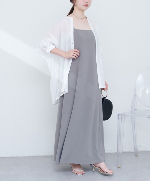 natural couture(ナチュラルクチュール)の「【ako】楽ちんキャミワンピース(ワンピース・レディース・ブラック/グレー/ブラウン/ボルドー・FREE)」の12枚目の写真