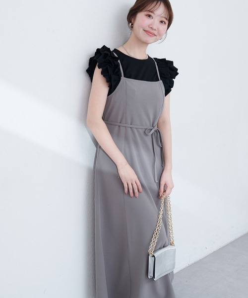 natural couture(ナチュラルクチュール)の「【ako】楽ちんキャミワンピース(ワンピース・レディース・ブラック/グレー/ブラウン/ボルドー・FREE)」の7枚目の写真